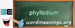 WordMeaning blackboard for phyllodium
